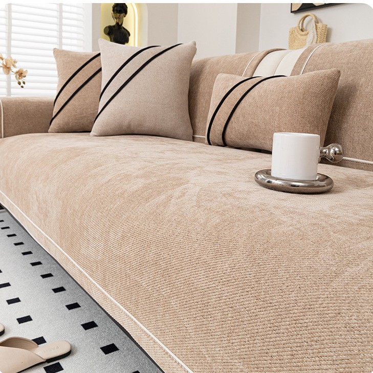 2025 nuevo cojín de sofá de lujo ligero de alta calidad, cojín antideslizante de Schneider, cuatro estaciones de sofá recto universal