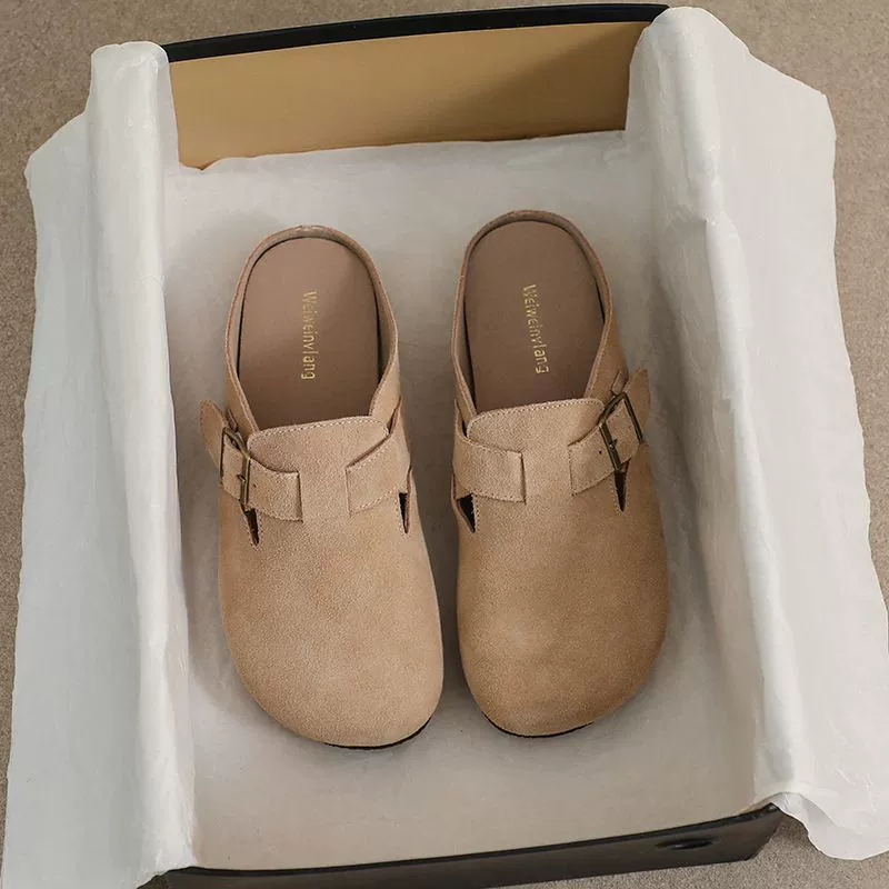 2023 осень новая иностранная мягкая подошва с половиной тапочек