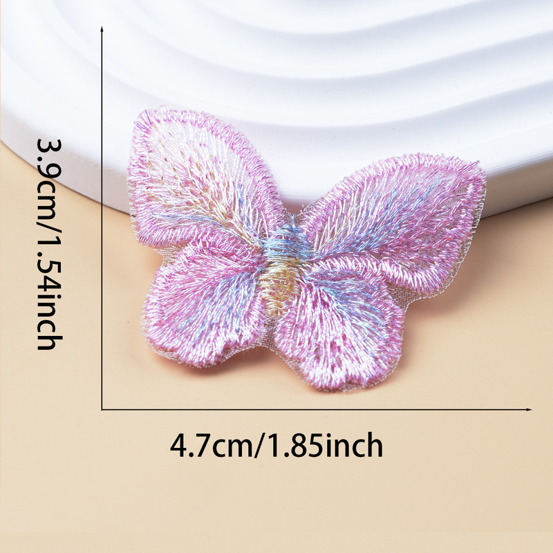 刺繍単層色糸蝶布ステッカー衣類アクセサリーデカール DIY ガーゼスカート漢服頭飾りオーガンザパッチステッカー|undefined