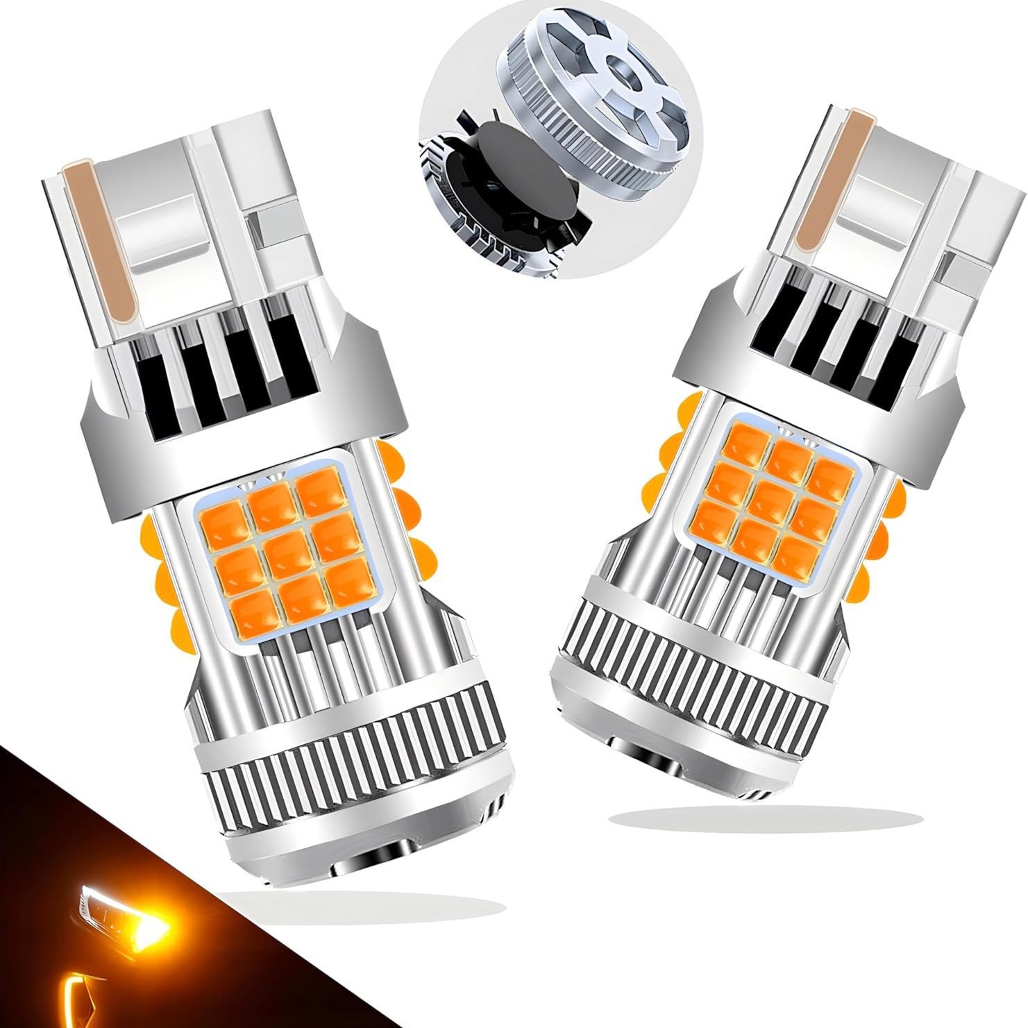 Auto LED decodificado luz de dirección estroboscópica 1156 1157 3030 36SMD bombilla de freno 3157 7440