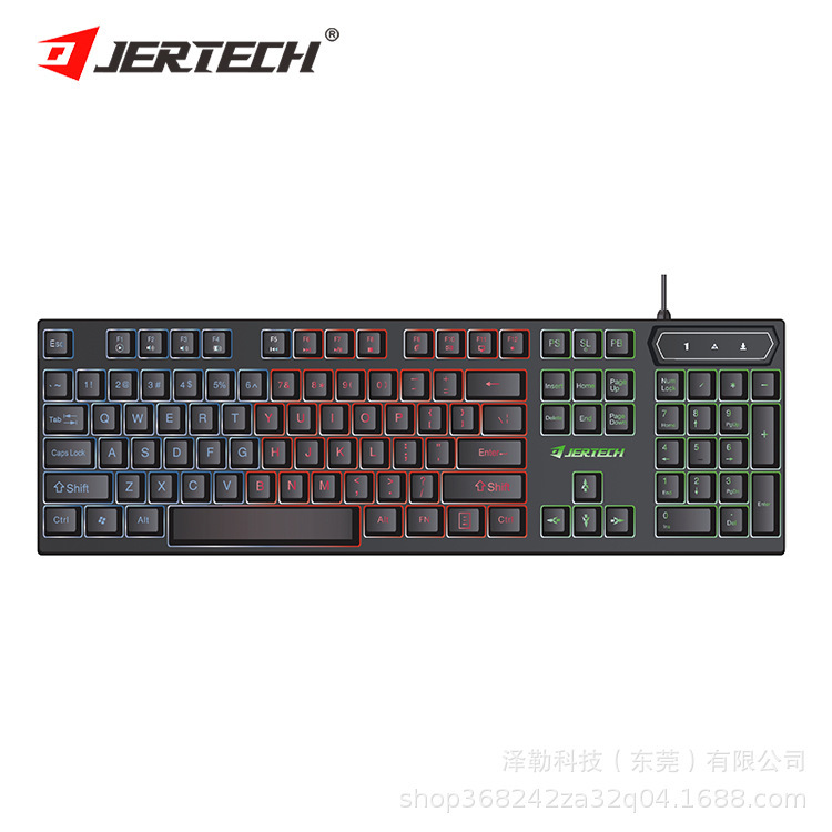 Jertechゼラーk348クロスボーダーキーボード機械手触りusb有線発光ゲームキーボード|undefined