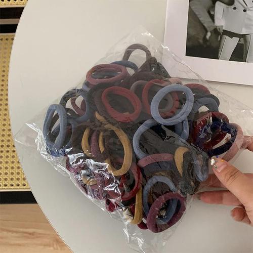 Korean style towel ring high elasticity traceless hair ring rubber band hair rope headband autumn and winter color high ponytail for women