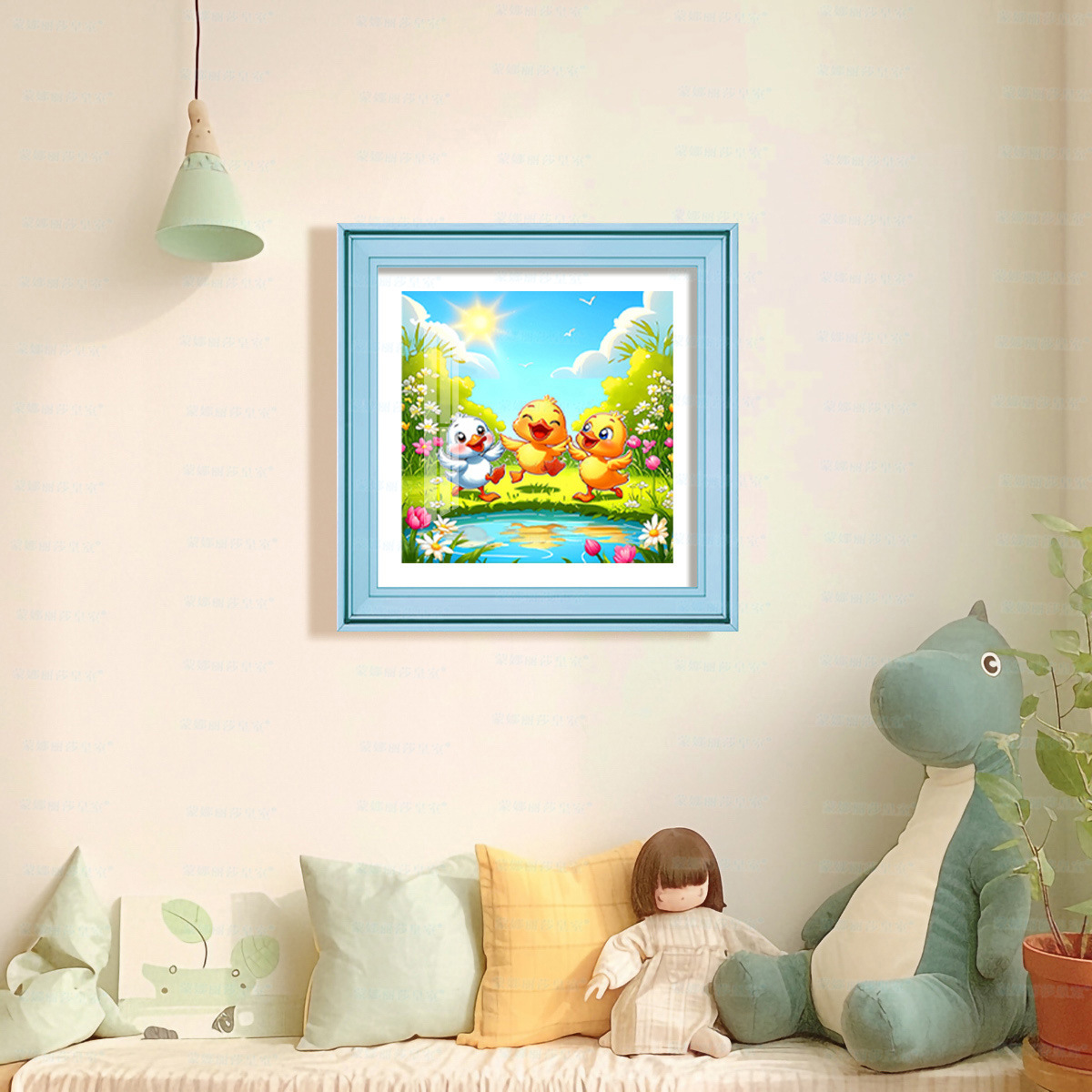 Mona Lisa Real bordado cruzado tres patitos nuevo estilo simplista lindo animal colgado a mano bordado de hilo decorativo image 2