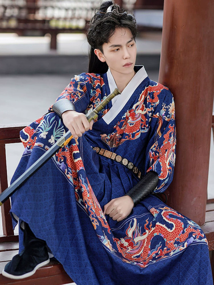 Сумрачная династия Hanfu Мужская 2025 новая вышитая весенняя риза Feiyu костюм Jin Yi Wei одежда Python халат трейлер Мужчина и женщина китайский стиль