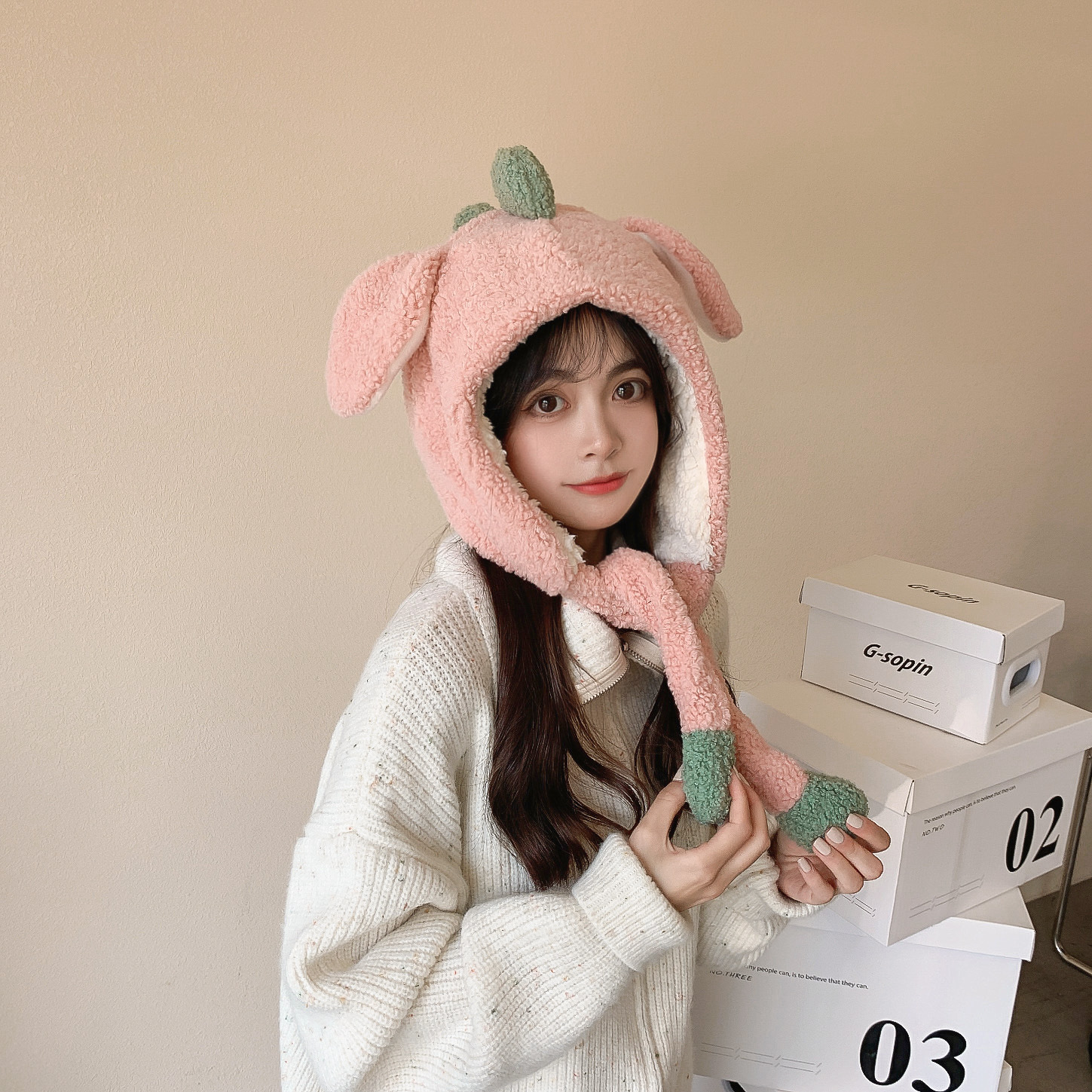Korean Dinosaur Hat And Scarf One-piece Wholesale Nihaojewelry display picture 9