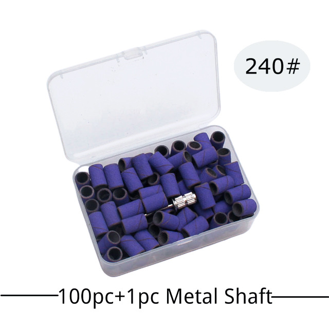 Color manicura molienda cabeza púrpura anillo de arena manicura anillo de arena máquina de pulir dedicado 100 unids/caja