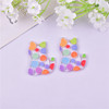 Rainbow acrylic jewelry, pendant, earrings, European style, flowered, wholesale