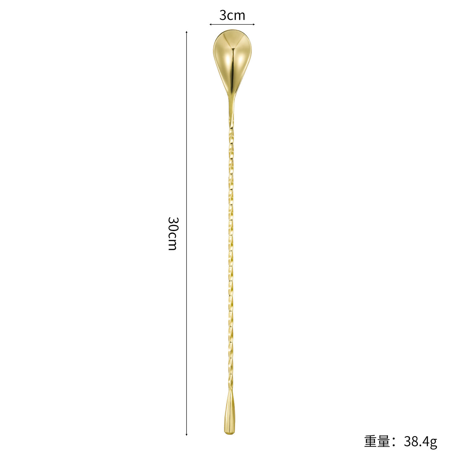 Fábrica de barra de mezclador de acero inoxidable transfronterizo barra de mezclador de cóctel de mango largo herramientas de barra cucharas de goteo creativas