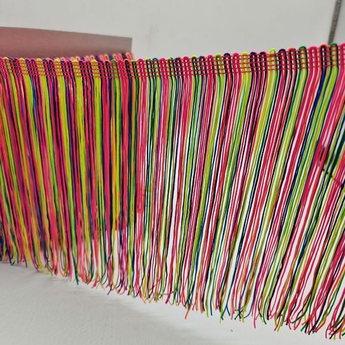 10yard ombre color fringe trim for DIY sewing dance costumes 20 cm wide double color nylon line gradient encryption evening party daily wear garment handmade accessories