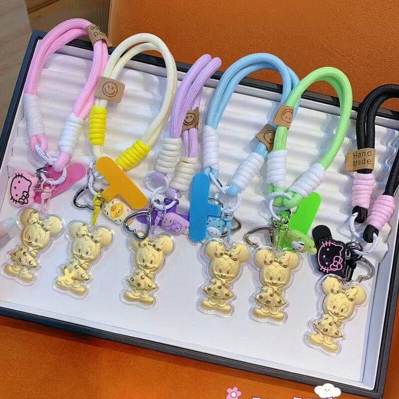水貝人気ラブブゴールドキーホルダー LABUBU バッグペンダントパンダペンダント携帯電話チェーン漫画卸売|undefined