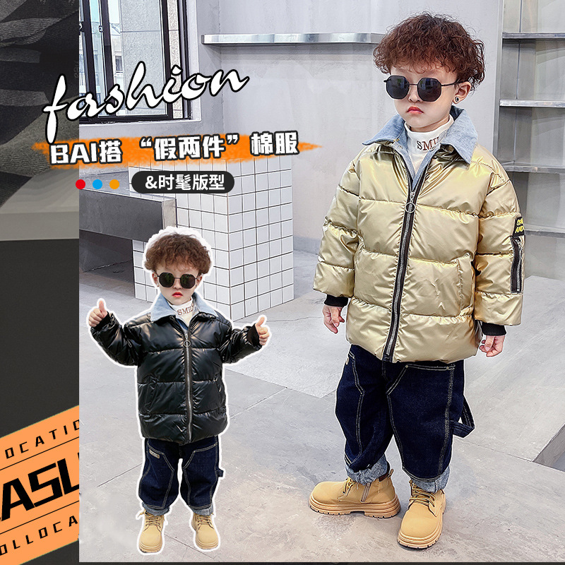 Kids Boy Cotton Winter clothes 2022 new pattern cotton-padded clothes Children cotton-padded jacket boy Adidas thickening coat