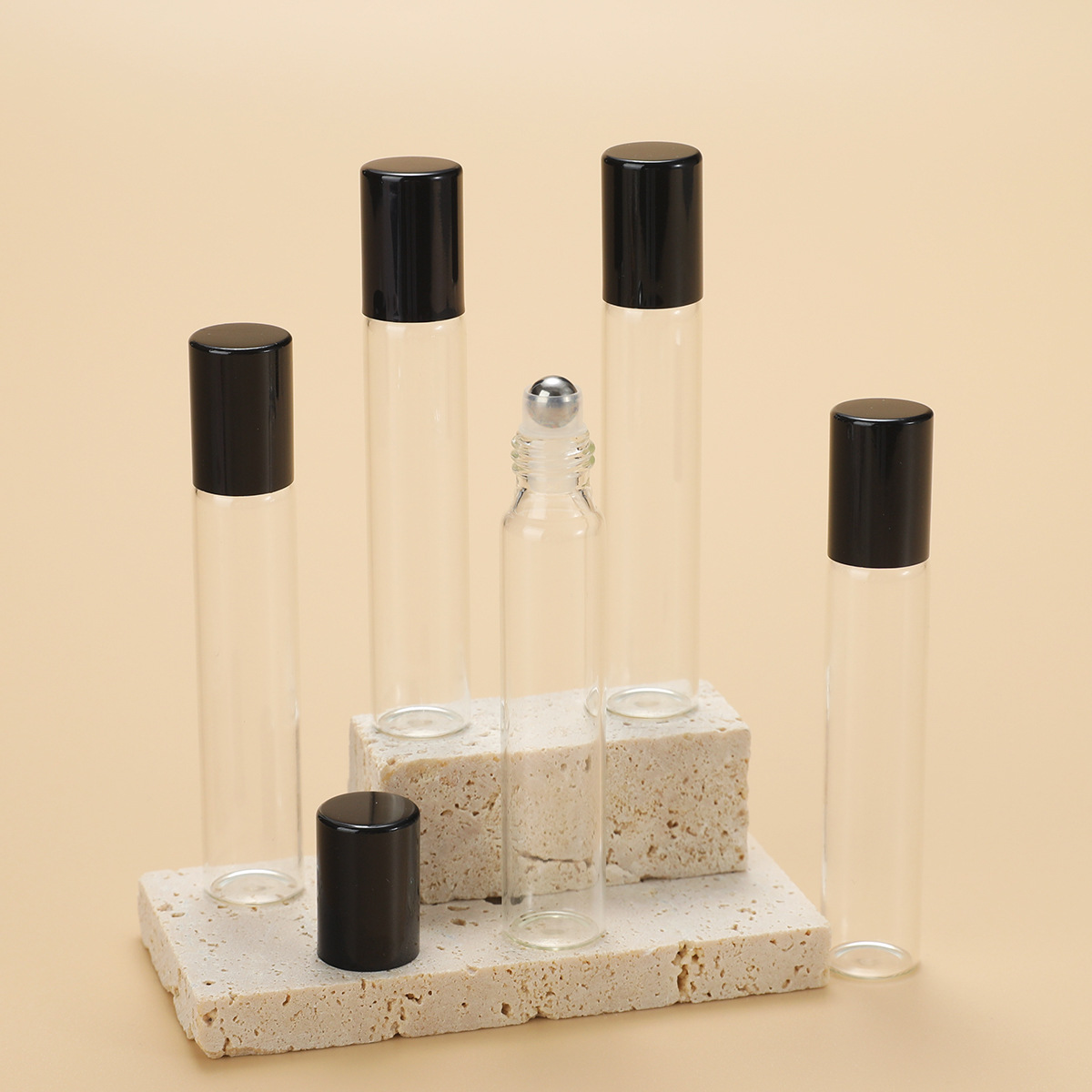 10ml de aceite esencial, venta directa de fábrica, vidrio transparente, bola de acero, bola, perfume, botella, 5ml, botella vacía