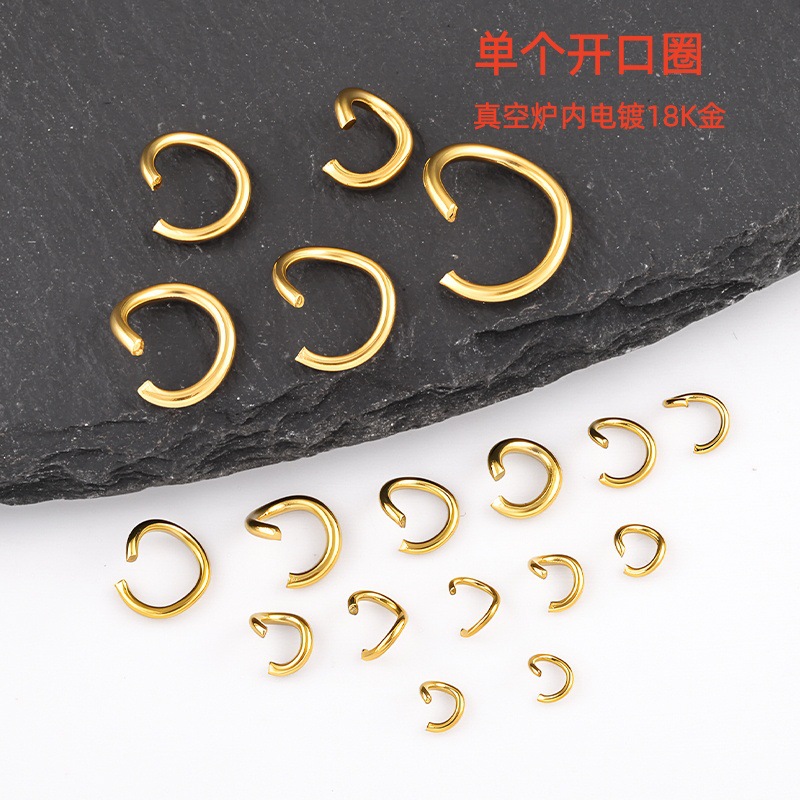 Gold Open Ring 18k Gold Stainless Steel Vacuum Electroplated...
