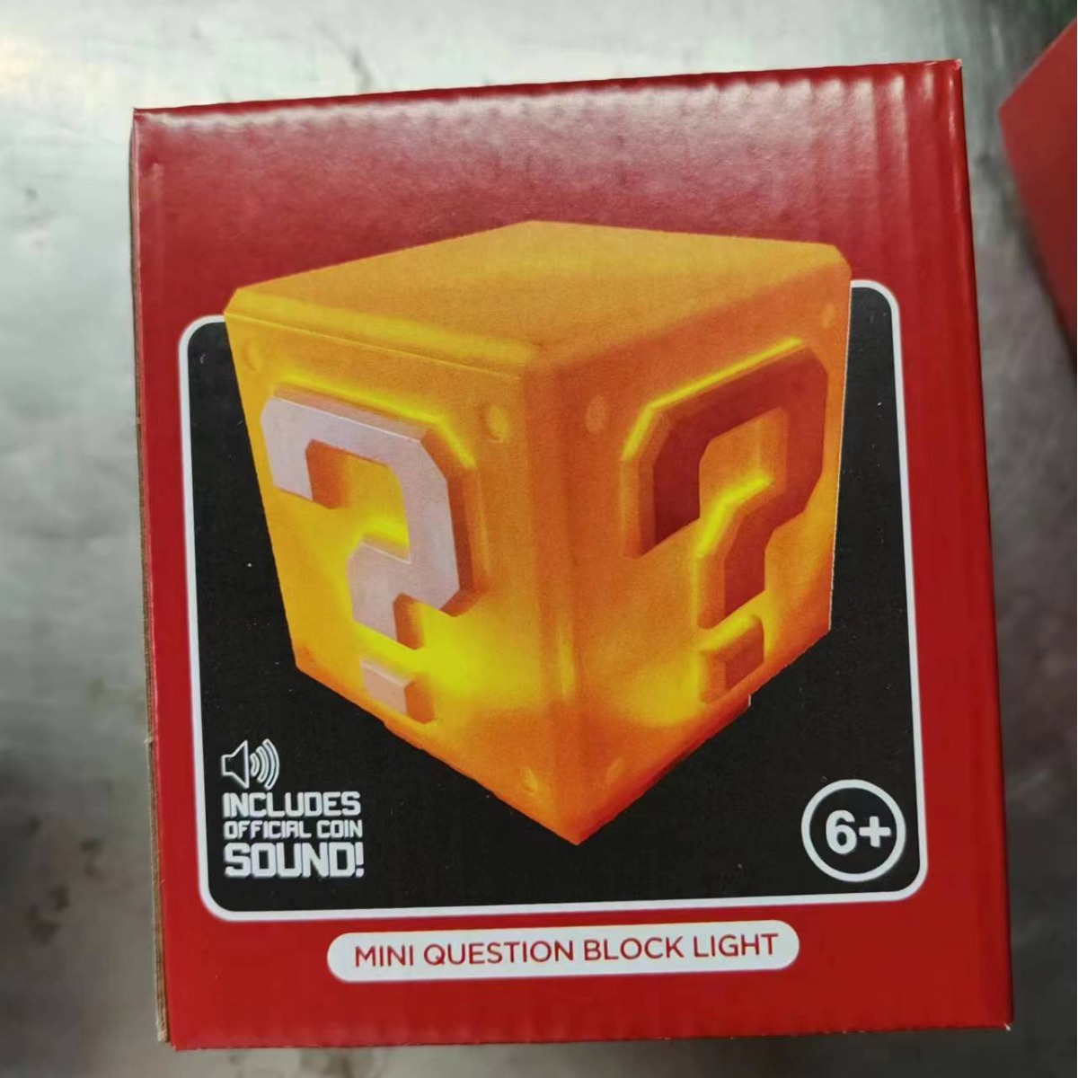 TikTok Mario Question Mark Lámpara de escritorio USB recargable LED Luz nocturna Juego Sonido Regalo creativo.