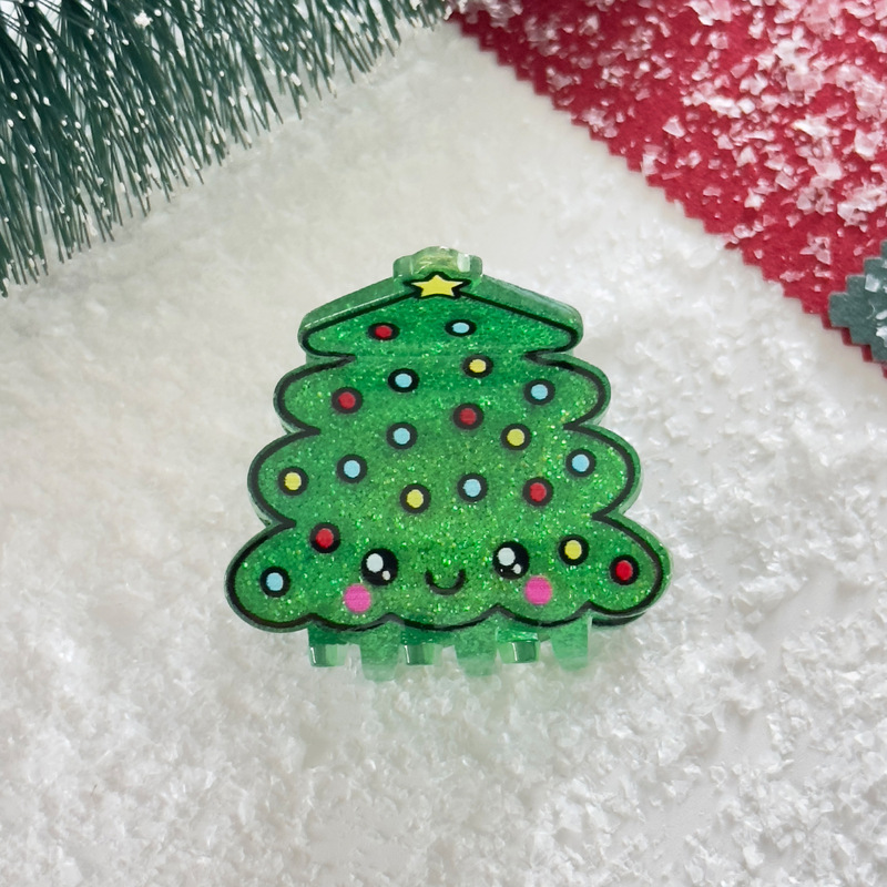 クロスボーダークリスマスクリップ、かわいいサンタクロース雪だるまヘアピン、女性用ヘアアクセサリー、後頭部のヘアスタイル、ホリデーヘッドドレス|undefined