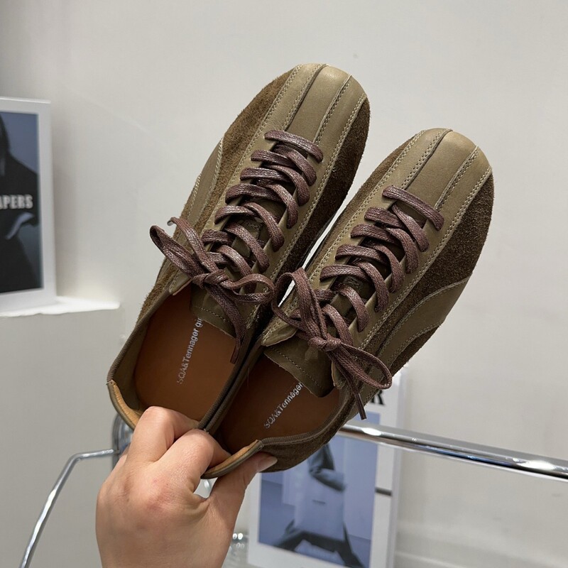 Melard color-blocked suede flat casual shoes, versatile retro German training shoes for women, Fall 2026 Melard color-blocked suede flat casual shoes, versatile retro German training shoes for women, Fall 2026