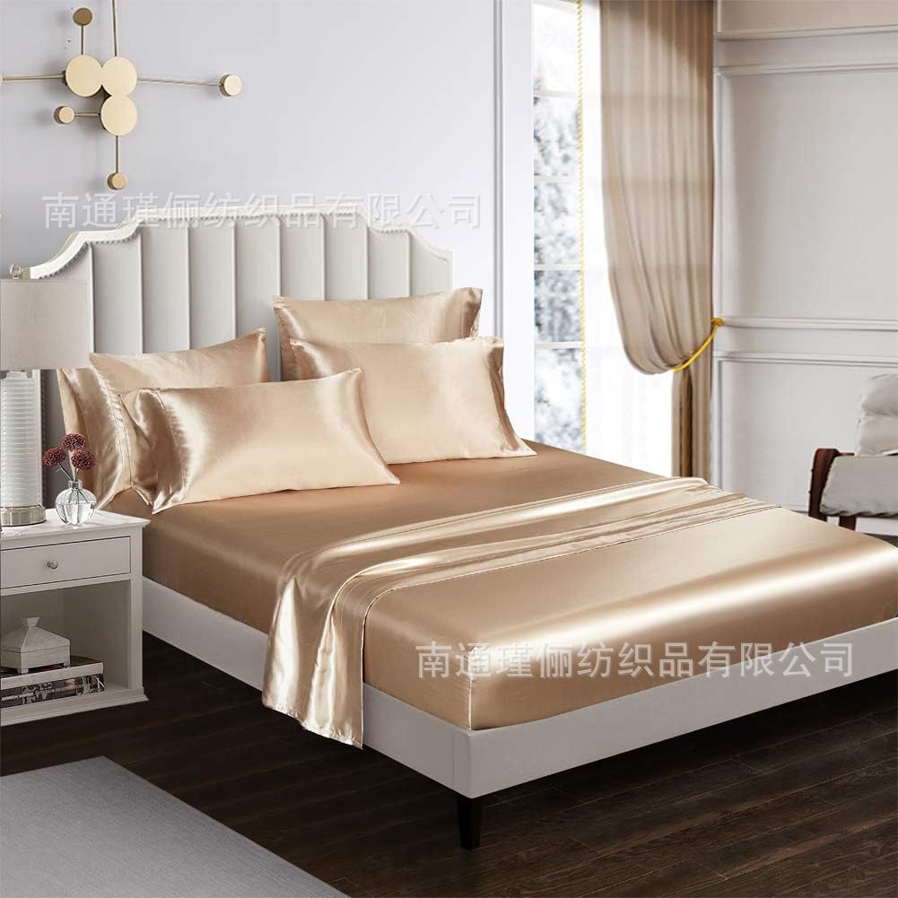 Comercio exterior de tres piezas de cuatro piezas de color sólido cama de cama de cama de cama de almohada cubierta fabricantes de ropa de cama al por mayor TFQK