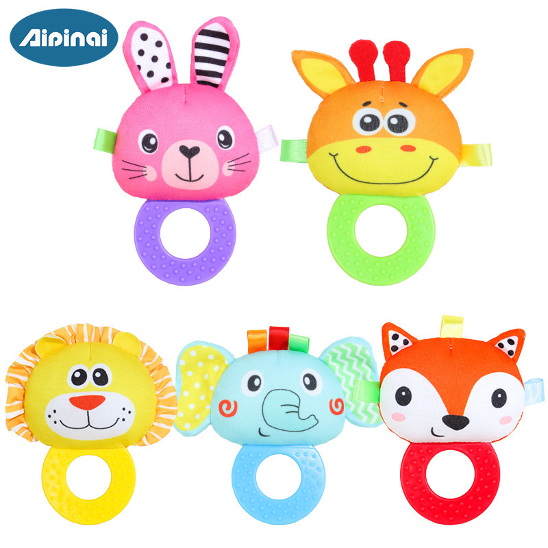 Newborn Baby Soothing Plush Toy Teether Cribbell Rattles Infant Toys 0-1 Year Old Wholesale