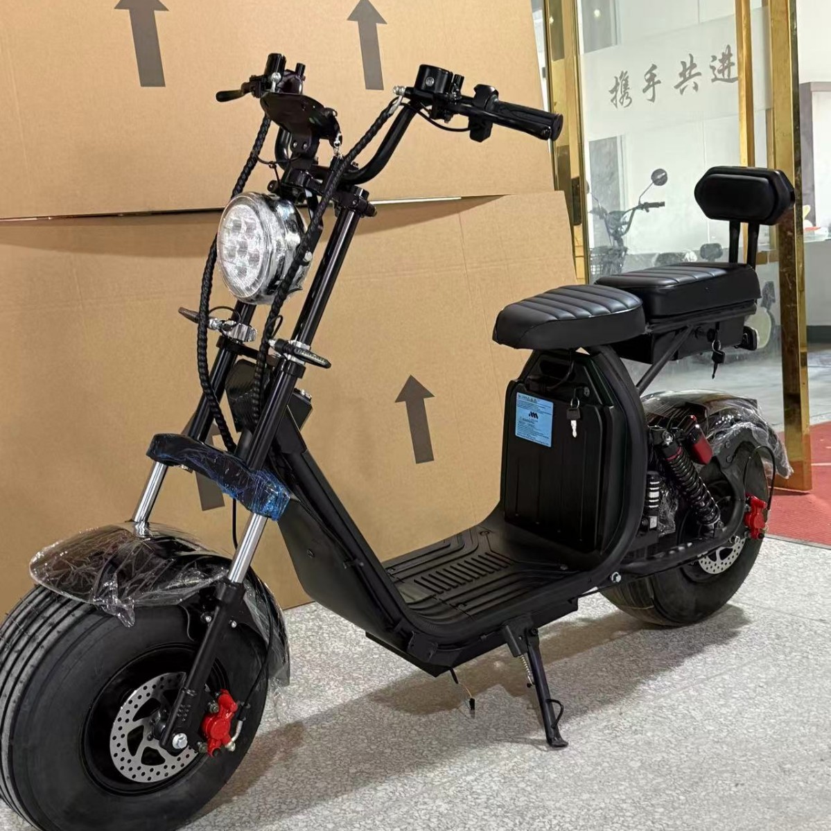 Ha Lei Short Wheelbase X10 Harley Electric Vehicle with Turn Signal Rearview Mirror (Auto Parts and Accessories) - black