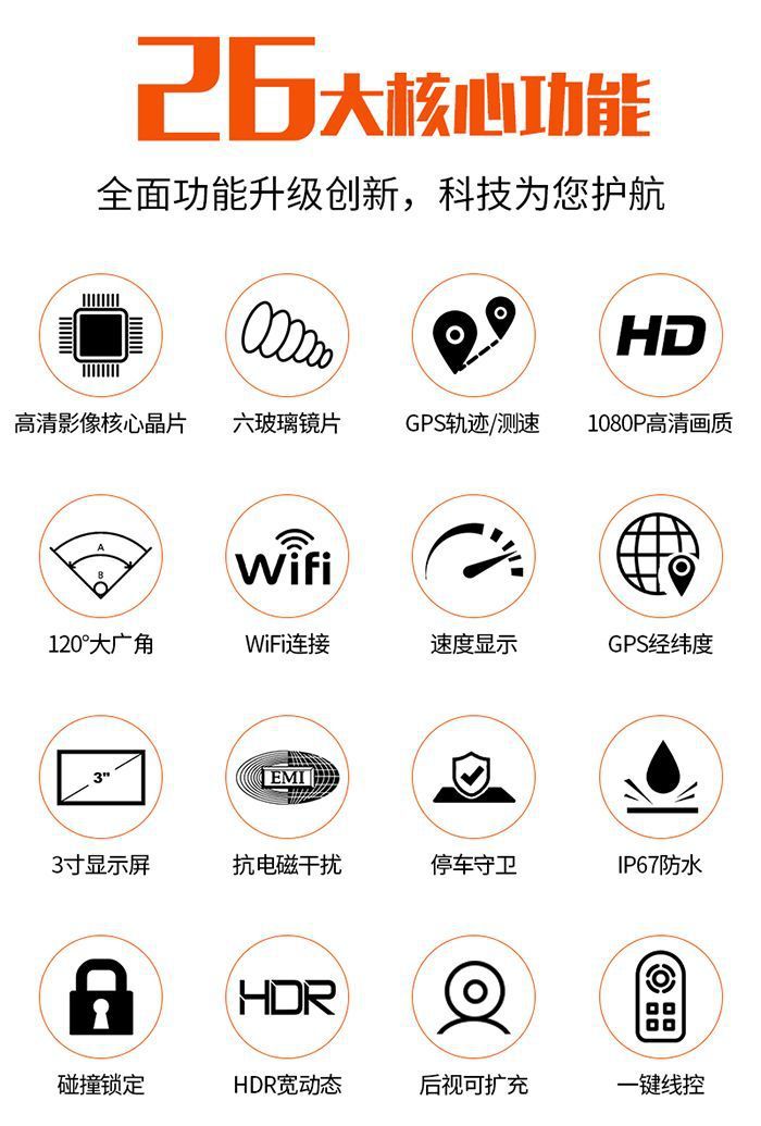 Motorcycle Driving Recorder Wifi with Gps+High-Definition Dual-Lens Camera Waterproof Electric Vehicle Riding Recorder
