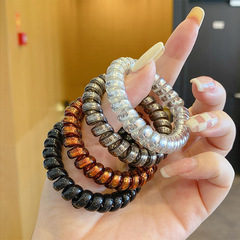 Korean ins candy-colored phone cord hair band female Internet celebrity seamless headband simple hair tie rubber band hair accessories