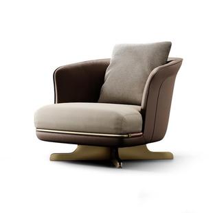 Italian Light Luxury Kunlun Sofa Chair Leather Leisure Chair Large Flat Living Room Balcony Designer Swivel Leisure Chair