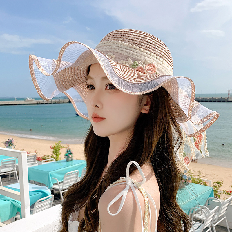 꽃 레이스 리본 핑크 챙 12cm)