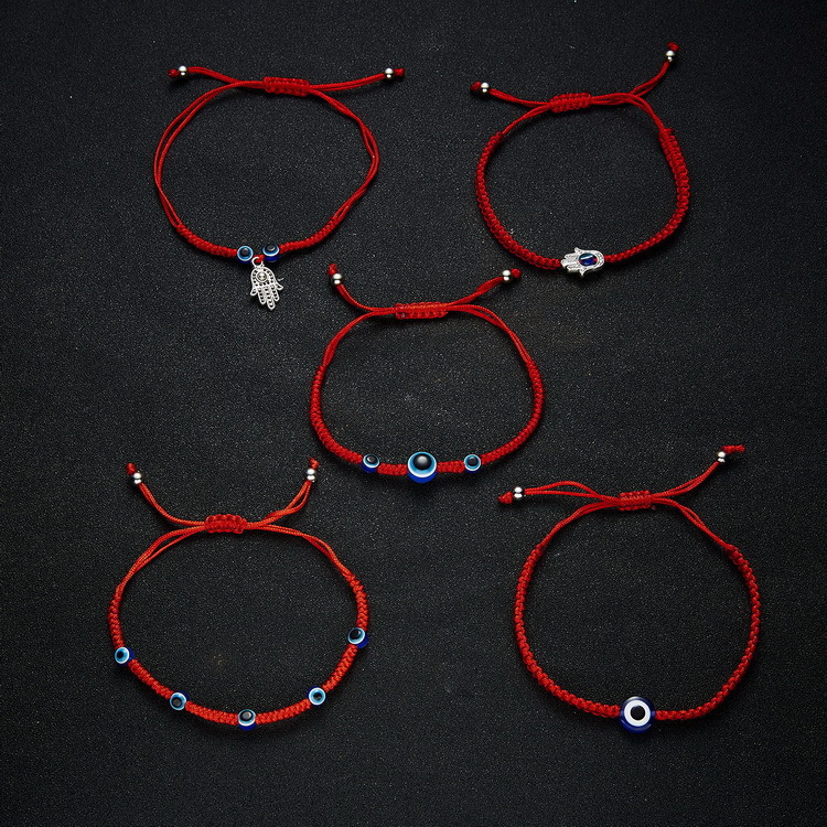 Heißer Verkauf Teufelsauge Hand Seil Schwarz Und Blau Augen Rot Seil Hand Gewebt Einstellbar Armband Schmuck_voghion.com