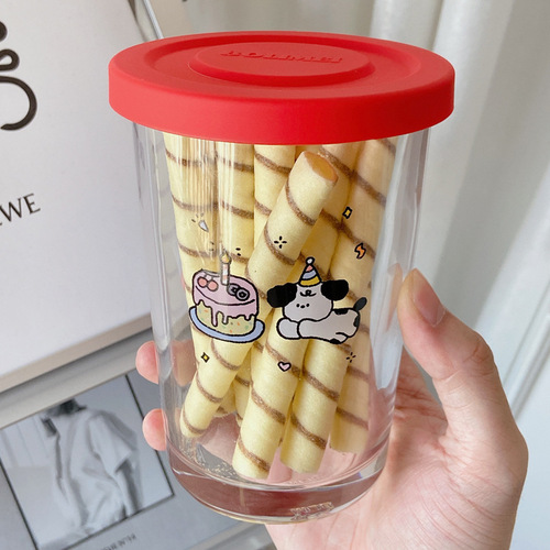 Bolimei sealed jar snack gift storage jar cute glass decorative jar grain storage jar