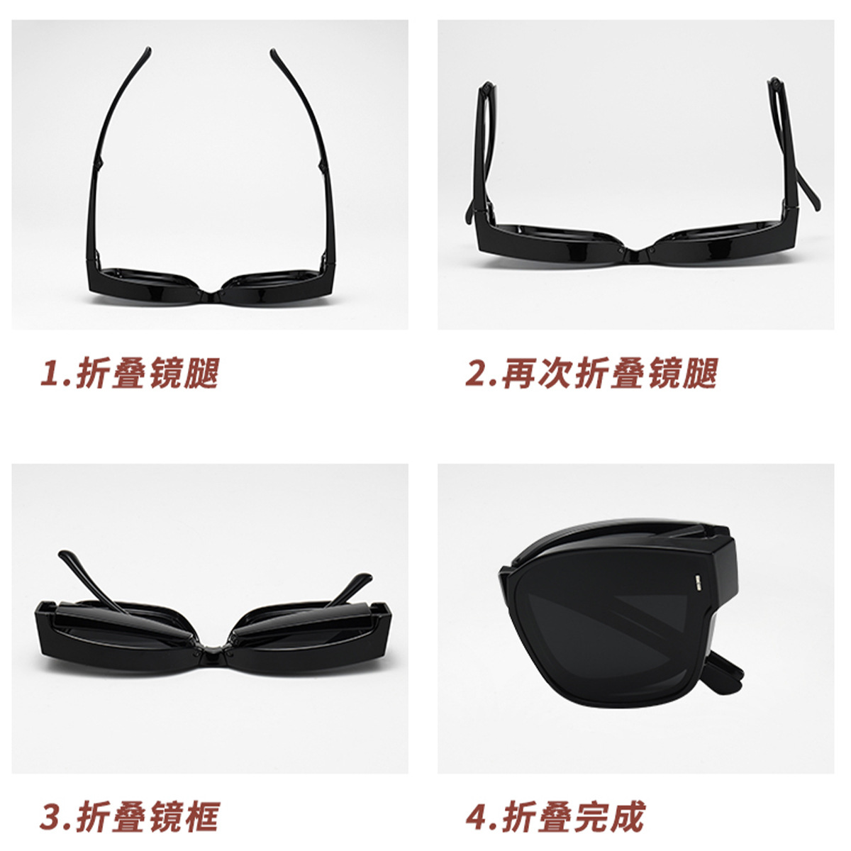 折りたたみサングラスセットは、近視の紫外線防止偏光メンズとレディースのラージスクエアフレームTRユニバーサル日焼け止めサングラスをセットできます。