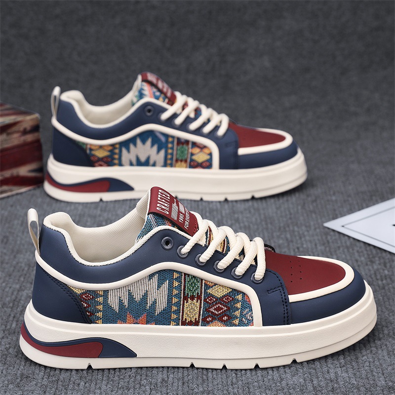 Primavera nuevos zapatos de cuero transpirables de cuatro estaciones para hombres, zapatos bajos casuales de todo fósforo para estudiantes de moda, zapatos deportivos de moda para hombres