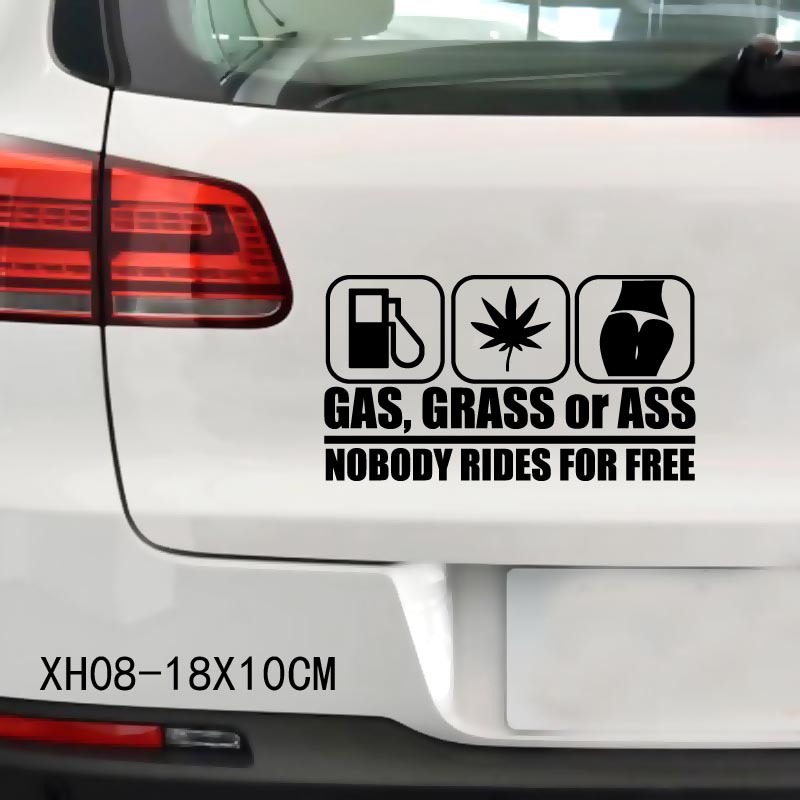 Comercio exterior gas hierba o culo nadie monta para Pegatinas de coche gratis image 3