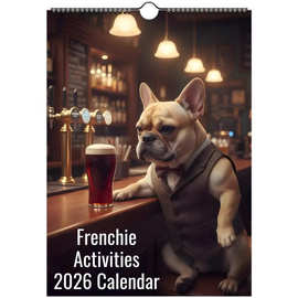 跨境新款French bulldog Calendar 2026法国斗牛犬日历墙面挂历