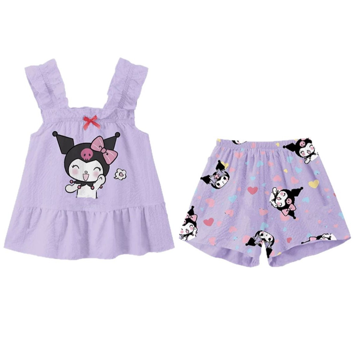 Niñas chaleco camisola arco pijamas Niña impresa princesa niños verano sin mangas homewear Set
