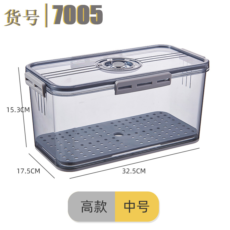 Refrigerador caja de almacenamiento de plástico PET transparente espesado congelado drenaje crisper para refrigerador