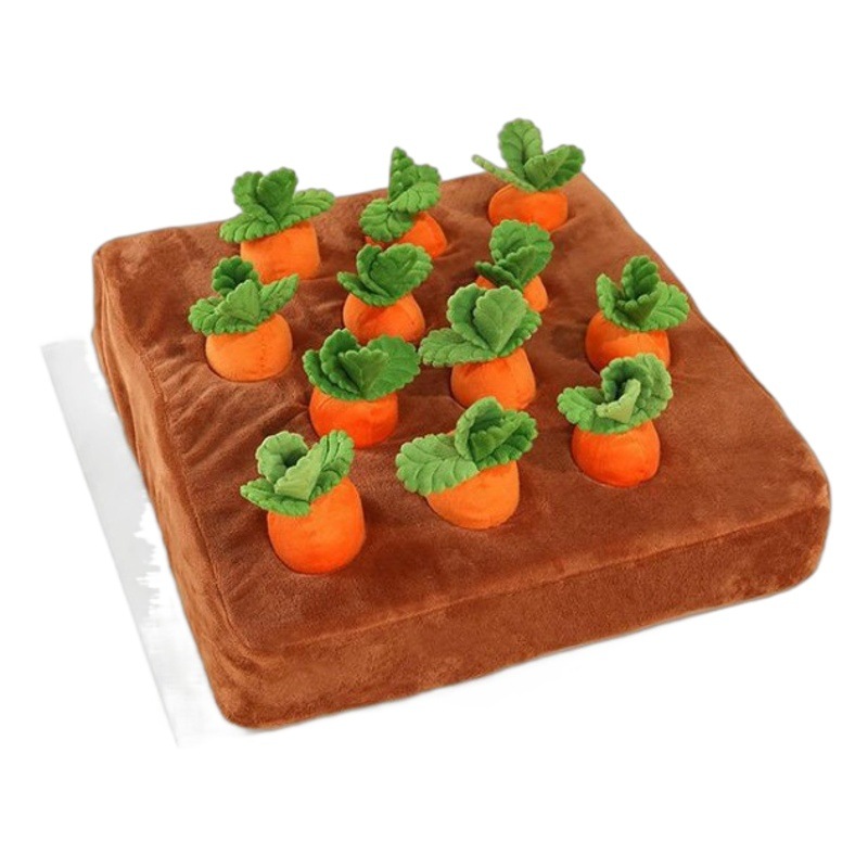 Juguete de peluche de zanahoria, juguete de mordida para mascotas, campo de frutas y verduras, juguete para mascotas Carrot Dog Toy