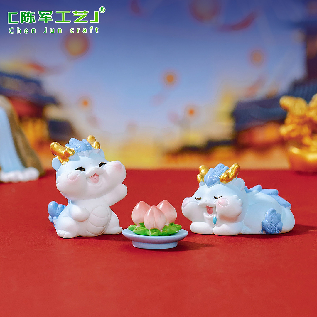 Rồng mini năm mới, trang trí phong cách Trung Hoa, tượng để bàn, xe hơi (z-CJ-956)