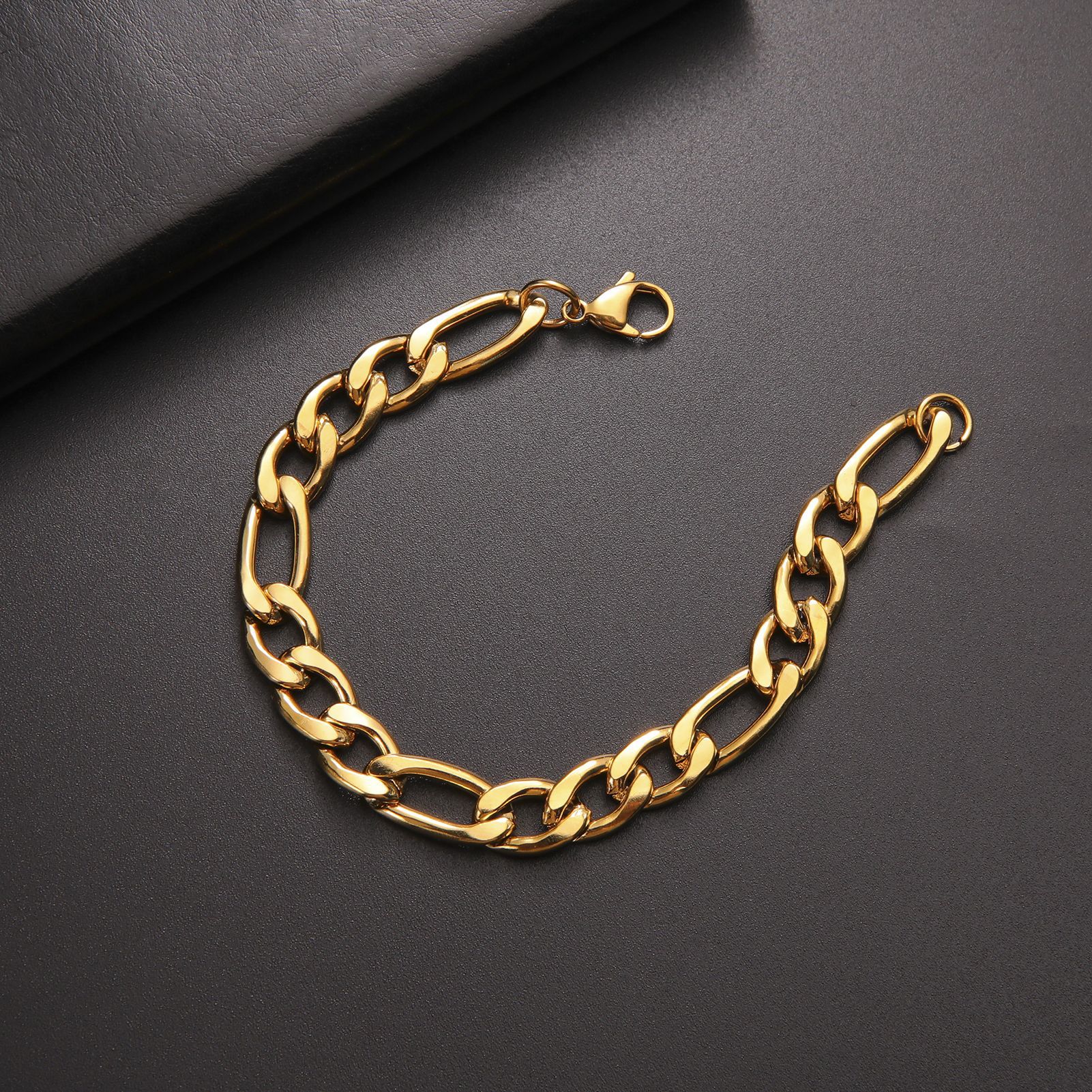 20g Weight Bracelets Classification Daily, Street Occasion Titanium Steel Material Geometric Pattern Men's Gender Plating Design Casual, Simple Style Style Casual Simple Style Geometric Titanium Steel Plating Men's Bracelets Men's Chain Bracelets 7