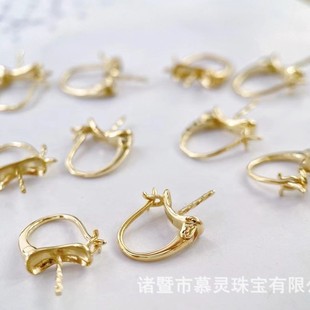 18K Gold Accessories, Light Version of Classic Bucket Earrings, Versatile and Timeless, Picture with 9-10mm Pearls