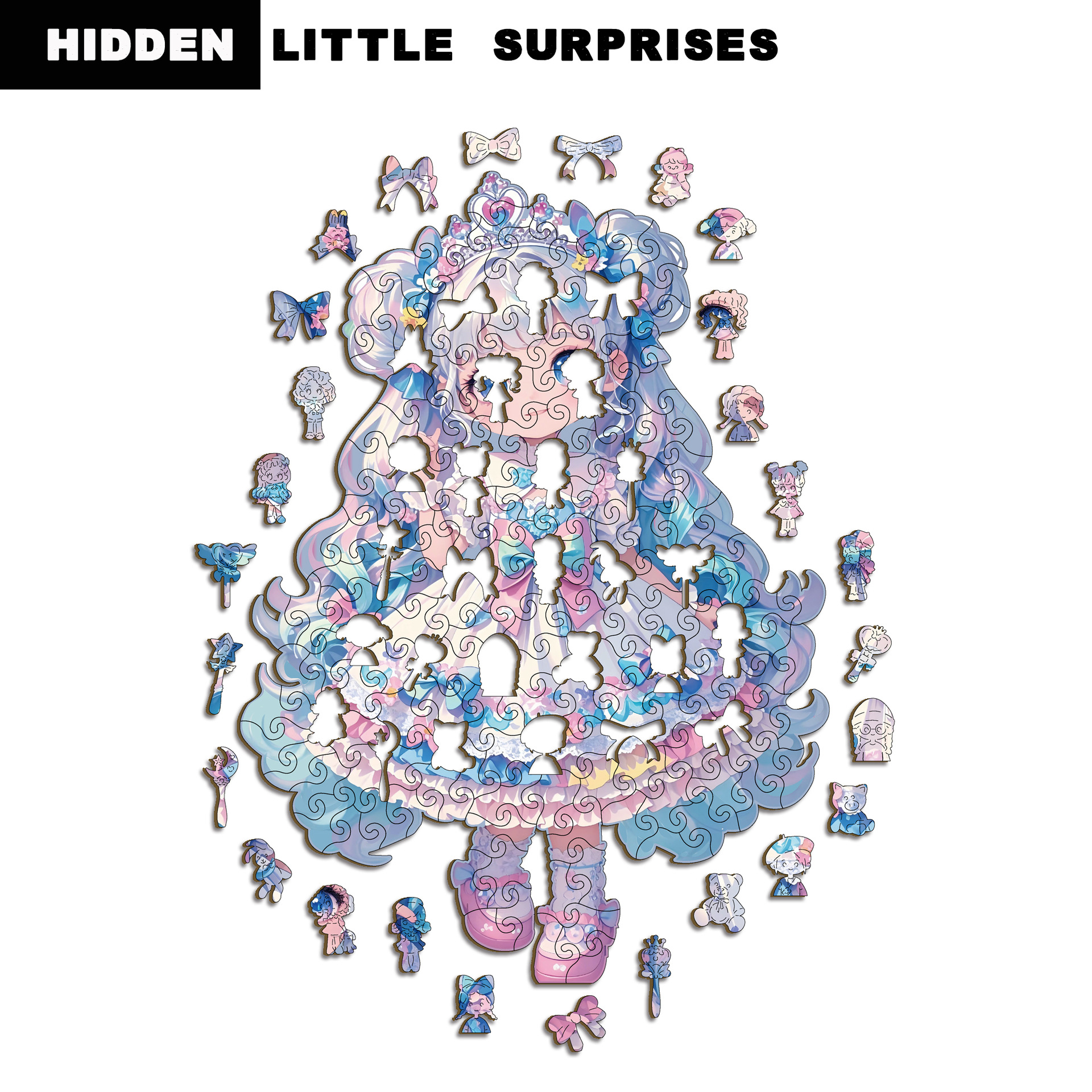 Wacocetoy Cross-Border Two-Dimensional Girl Puzzle Toy Wooden Irregular Puzzle Game Piggy Bank Style Puzzle