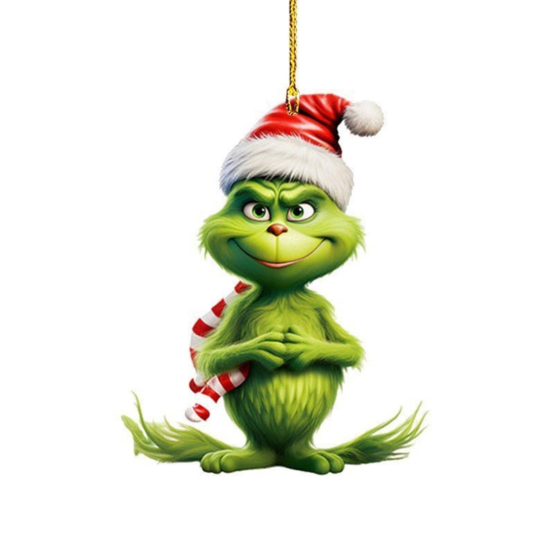 Transfronterizo nuevo 2D Grinch Baby Colgante decoración de Navidad decoración de árbol de Navidad colgante acrílico image 27