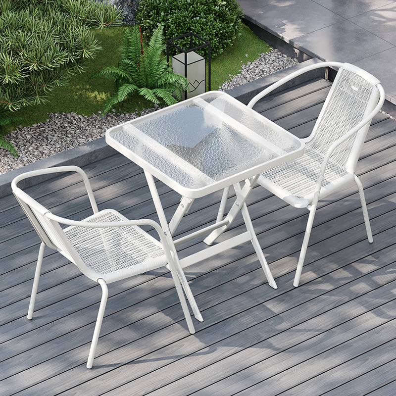 Mesas y sillas plegables de ocio al aire libre, balcones al aire libre, puestos al aire libre, jardín, patio, cafetería, tienda de té con leche, combinación de mesas y sillas