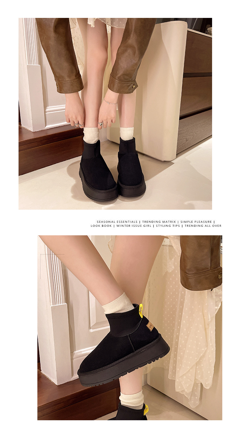 Scarpe da neve fredde del nord-est con suola spessa per le donne nell'inverno 2024, con pile aggiunto, impermeabili ispessite, antiscivolo e_voghion.com