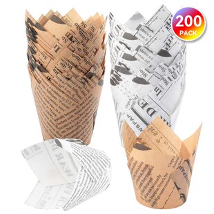 Tulip Cupcake Wrapping Paper Oil-proof Bread-holder Newspaper Paper Cup Printing English Goblet of Fire 200