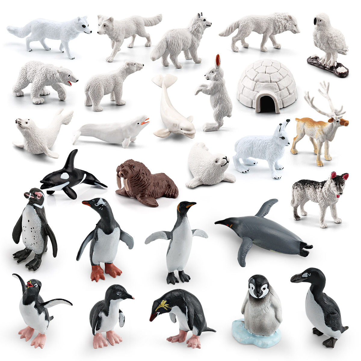 Exportación transfronteriza simulación modelo de animales polares mini animales de invierno ártico beluga morsa cognición educación temprana decoración