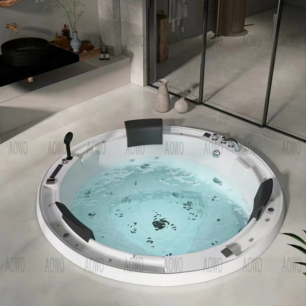 bañera de masaje circular acrílica incrustada interior y exterior villa piscina termostática multipersona tamaño grande