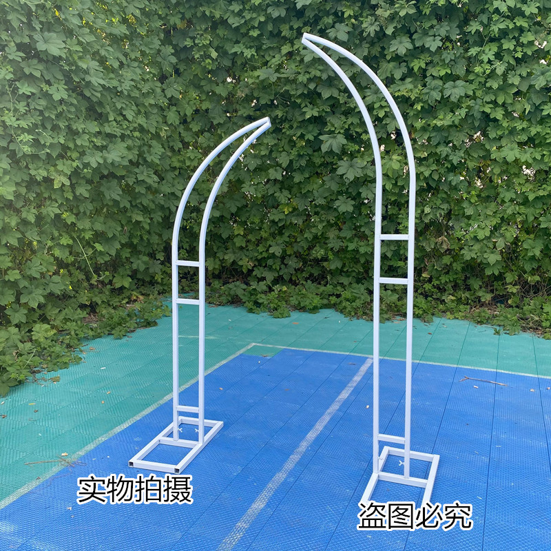 New wedding props cow horn sheep horn iron arch gate silk flower arch gate frame curved outdoor wedding flower arch gate