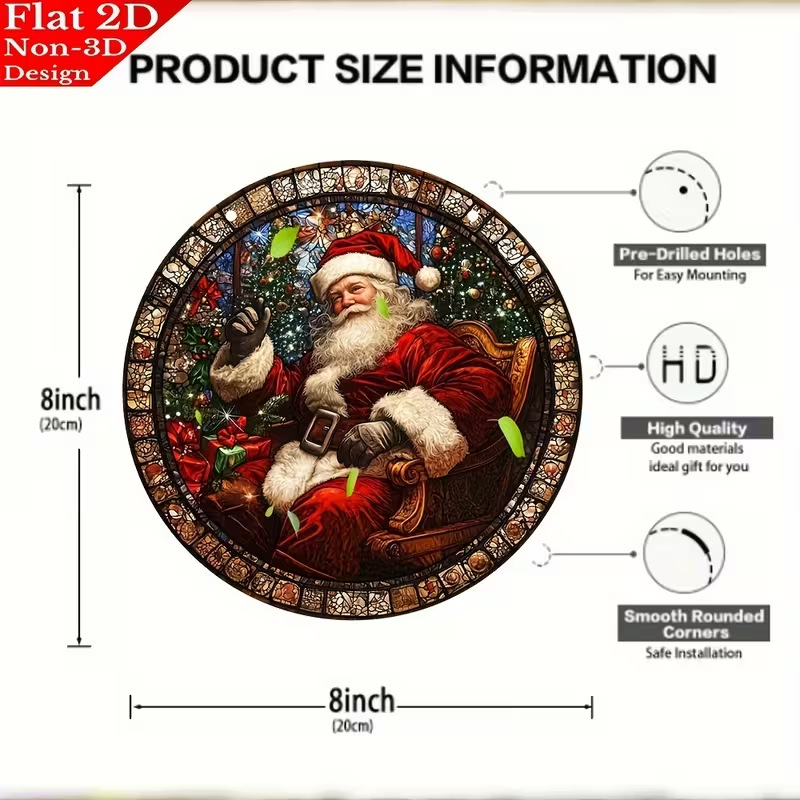 Fabricante de decoración de estilo de Navidad directa, Santa Claus, hombre de pan de jengibre y su casa de pan de jengibre decoración acrílica