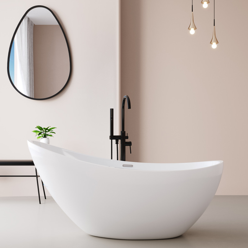 Crescent Type Freestanding Acrylic Adult Bathtub and Homestay Hotel Project Modern Simple Internet Celebrity 1.5 to 1.8 m