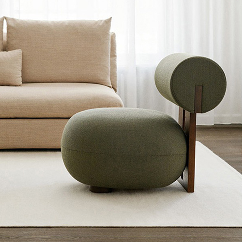Nordic sofá silla moderna Luz de lujo estilo crema sala de estar perezoso de lana de cordero hipopótamo silla sola Silla de ocio